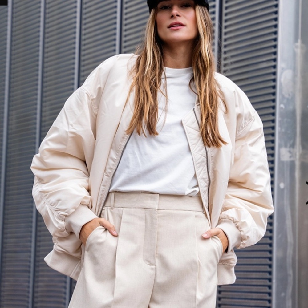 NWT Ba&sh Ivory Bomber Jacket - Picture 14 of 16